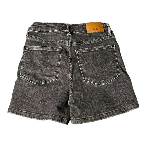 Judy Blue Acid Black Tummy Control Top High Waist Denim Shorts Sz Small Stretch - Picture 2 of 6